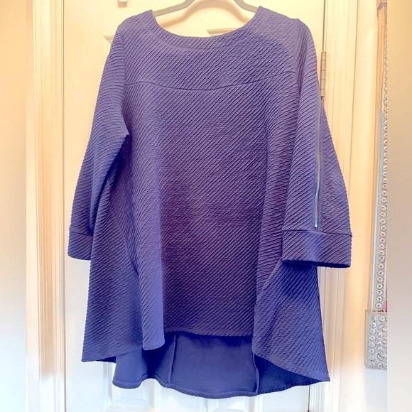 IC by Connie k deep blue/purple tunic with zippers XL, fabulous piece! - Picture 1 of 9